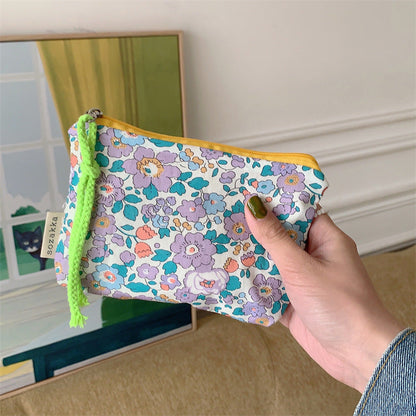 Simple Flower Print Mini Make Up Bag
