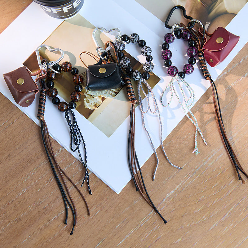 Retro Mini Leather Bag Keychain Bag Charm