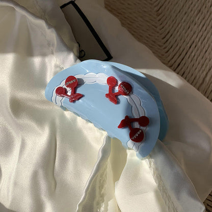 Simple Red Cherry Acetate Hair Claw