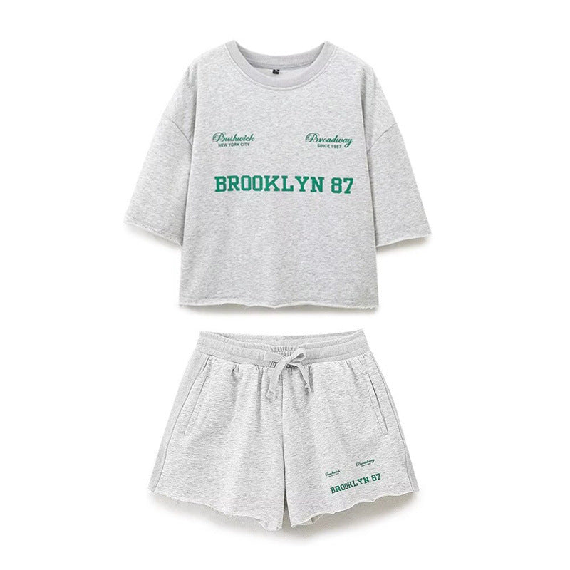 Casual Short Sleeve Top and Shorts Set