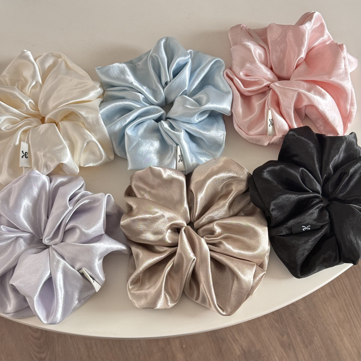 Elegant Elastic Band Satin Solid Color Scrunchies
