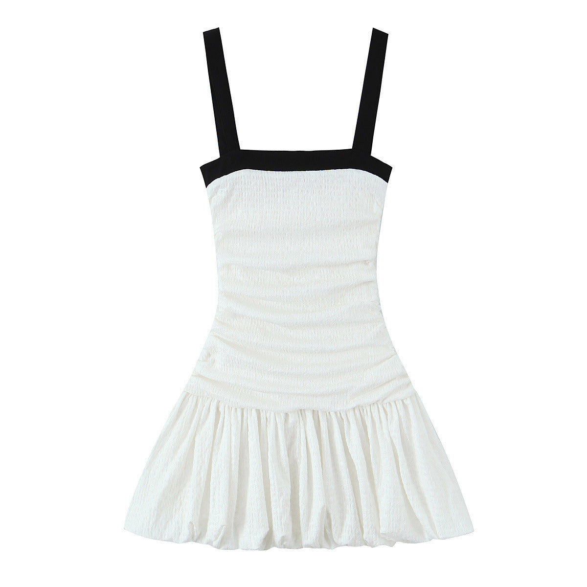 Solid Color Sleeveless Ruffled Hem Mini Dress