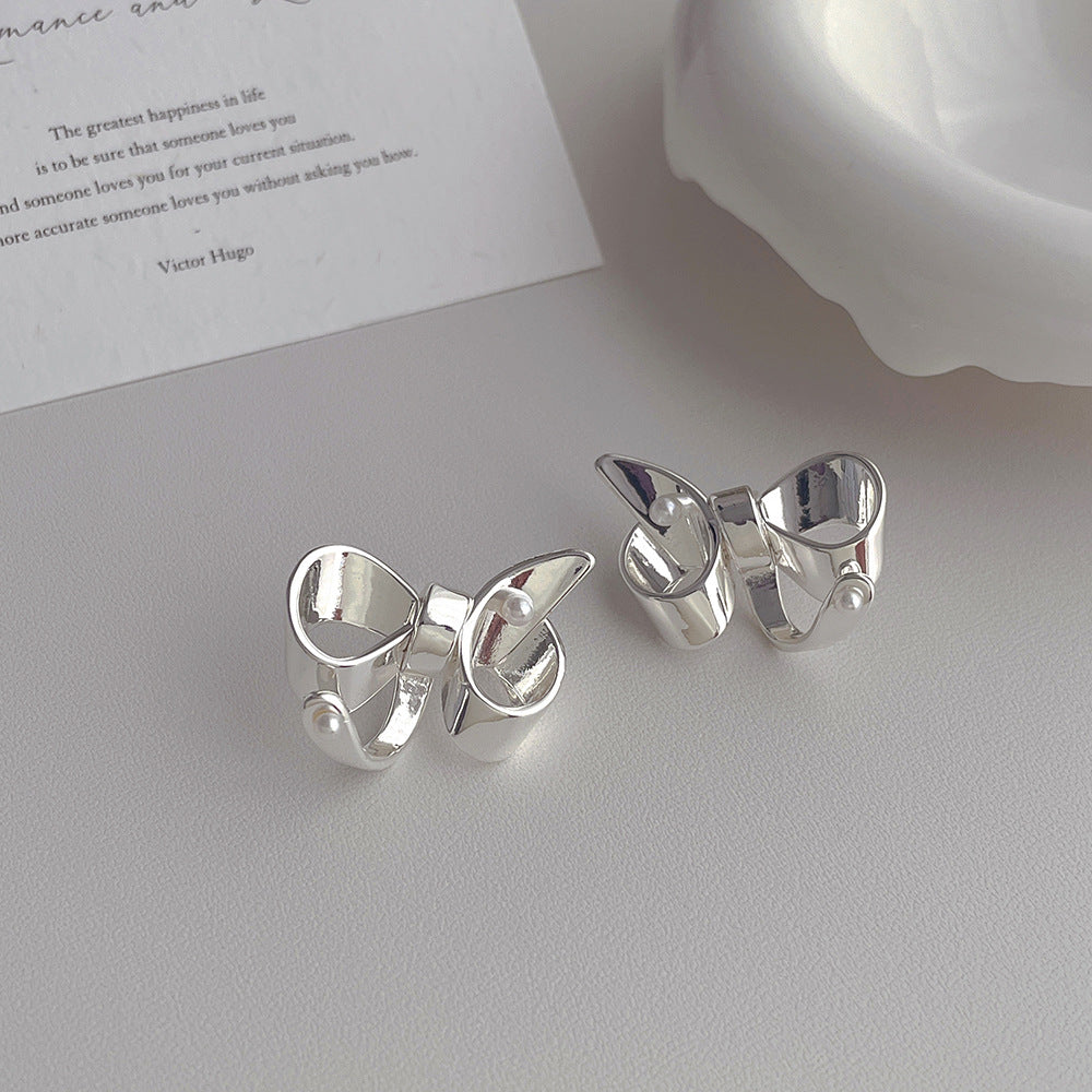 Silver Metal Irregular Cool Earrings