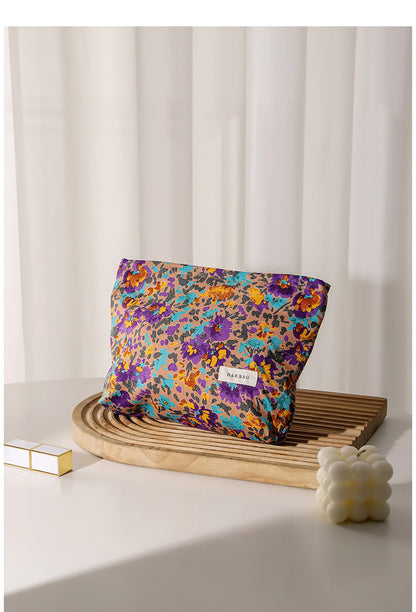 Colorful Floral Print Simple Cosmetic Bag