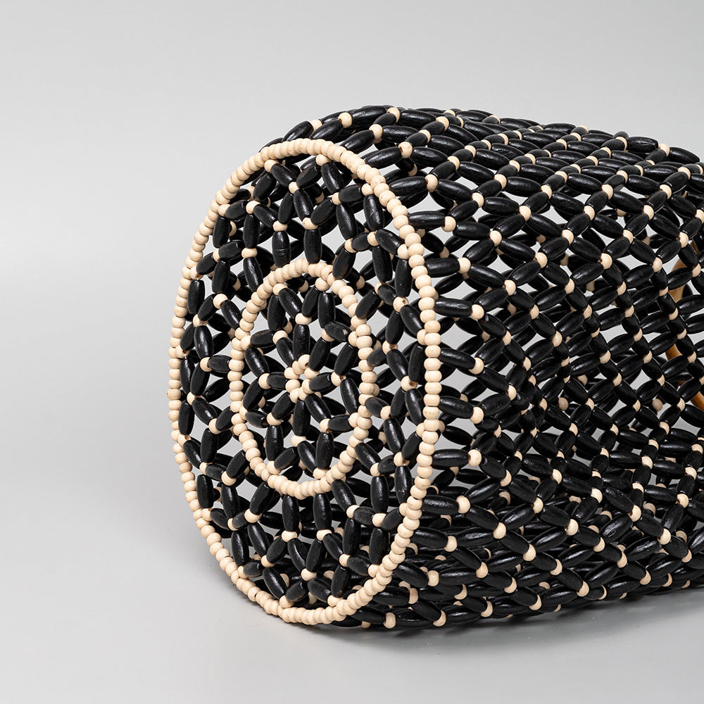 Handmade Wooden Bead Bucket Bag