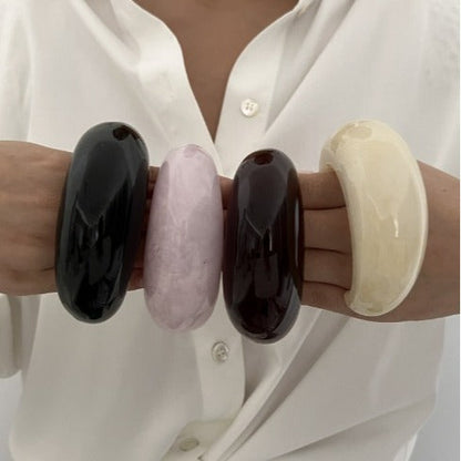 Layered Acrylic Resin Open Bracelets