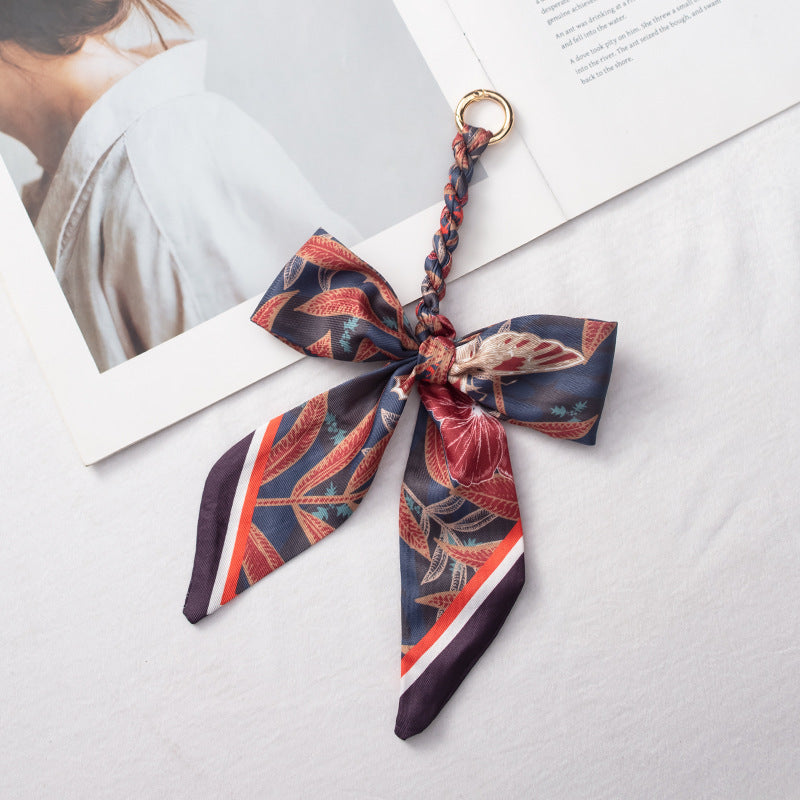 Elegant Satin Scarf Bow Bag Charms