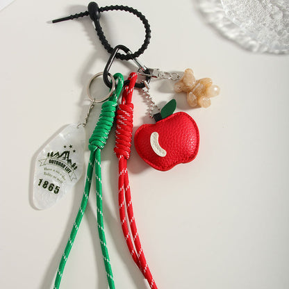 Cute Apple Bear Keychain Bag Charms