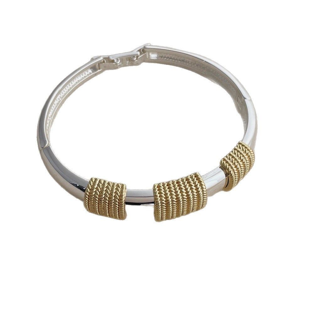 Chunky Textured Wire Twisted Bangle Bracelet