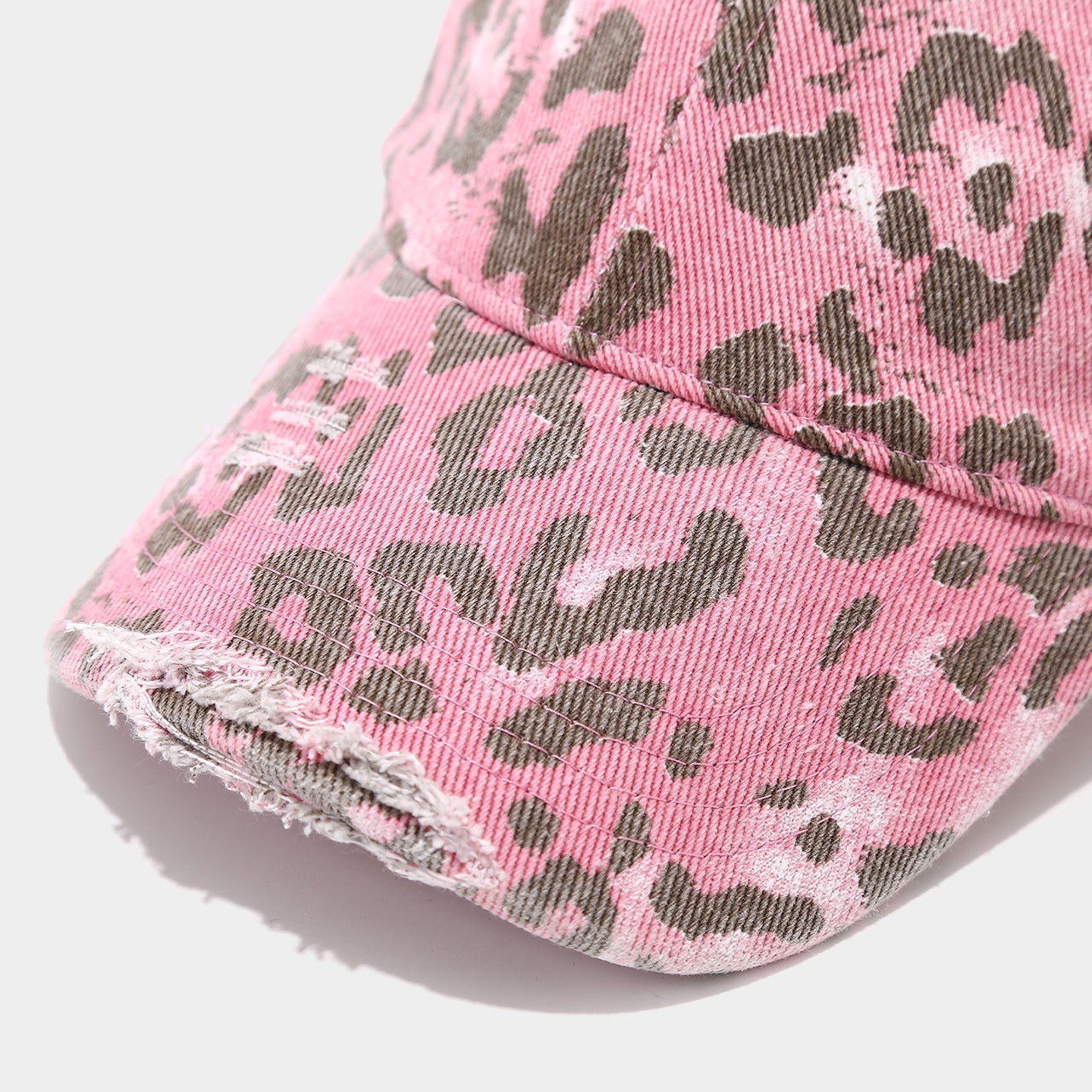 Distressed Retro Leopard Print Bucket Hat