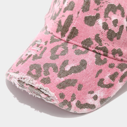 Distressed Retro Leopard Print Bucket Hat