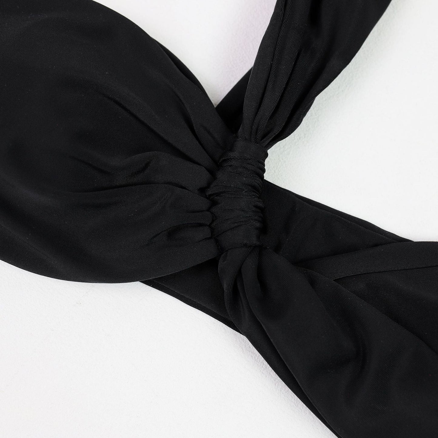 One-Shoulder Black Bandeau Bikini Swimwear