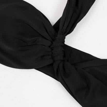 One-Shoulder Black Bandeau Bikini Swimwear