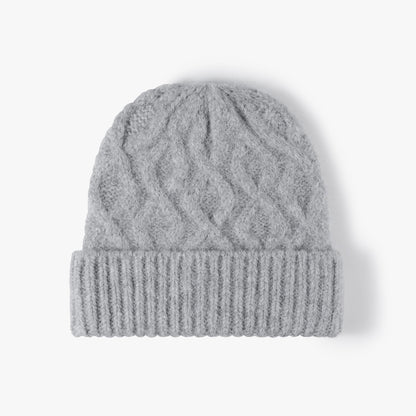 Twist Jacquard Knit Hat Solid Color Beanie