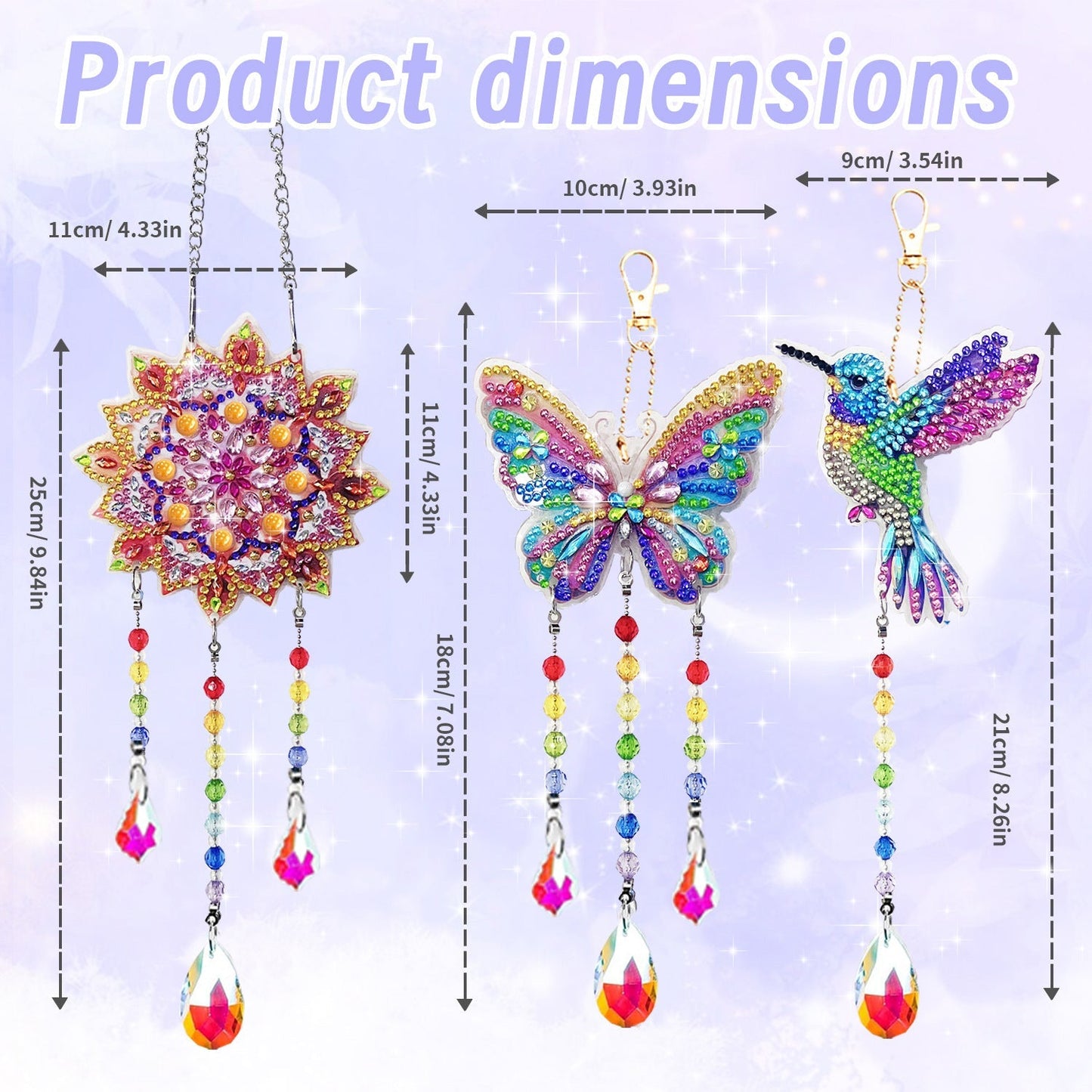 Butterfly Rhinestone Colorful Crystal Suncatcher