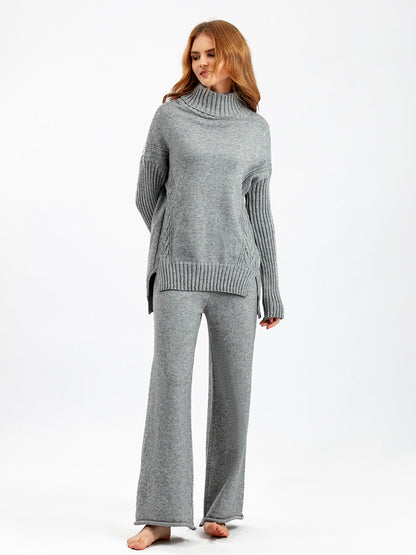 2+ Loose High Collar Knit Sets