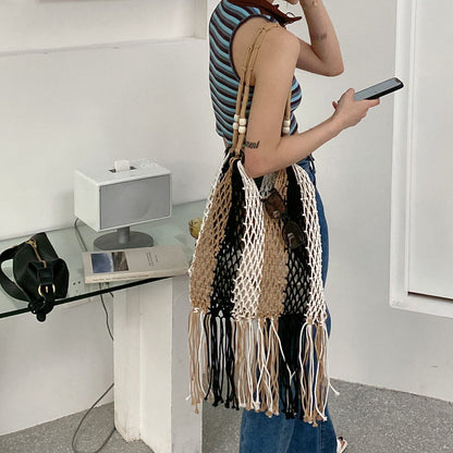 Handmade Shoulder Tassel Woven Bag