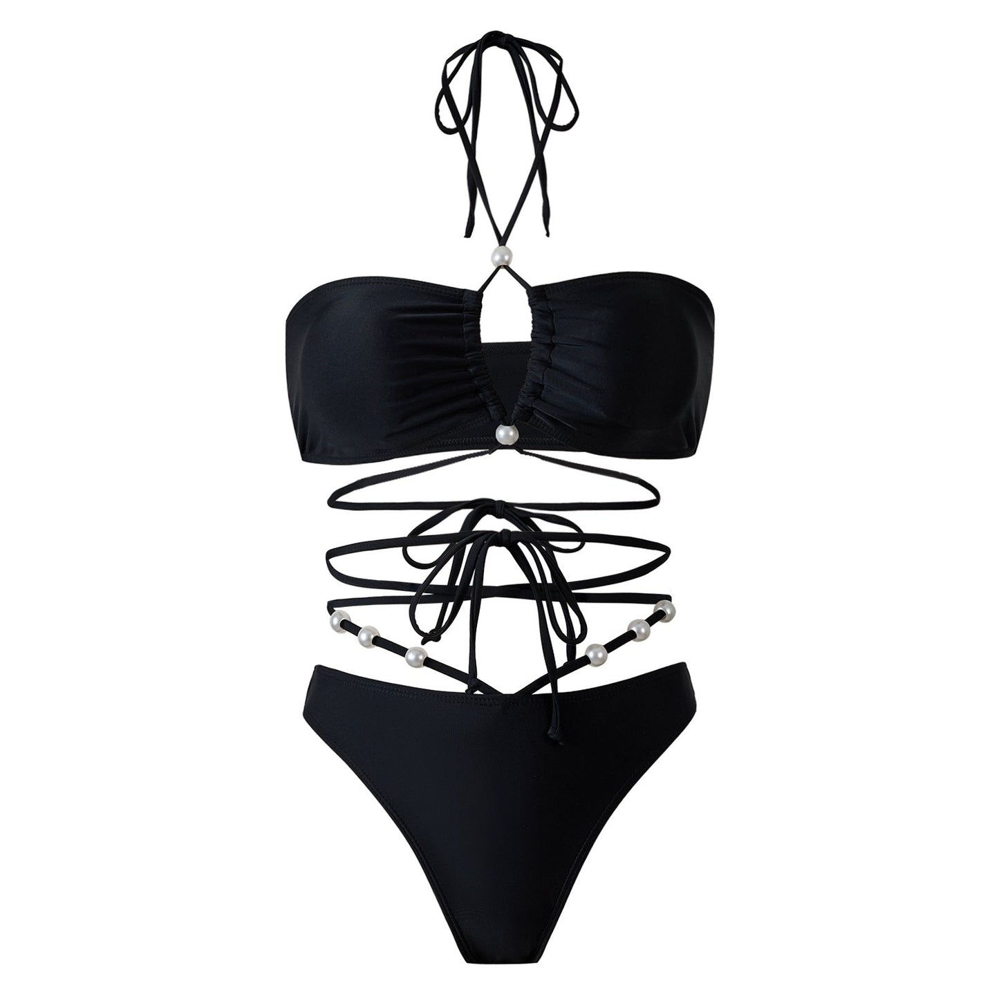 Sexy String Halter Bikini Swimwear with Cover