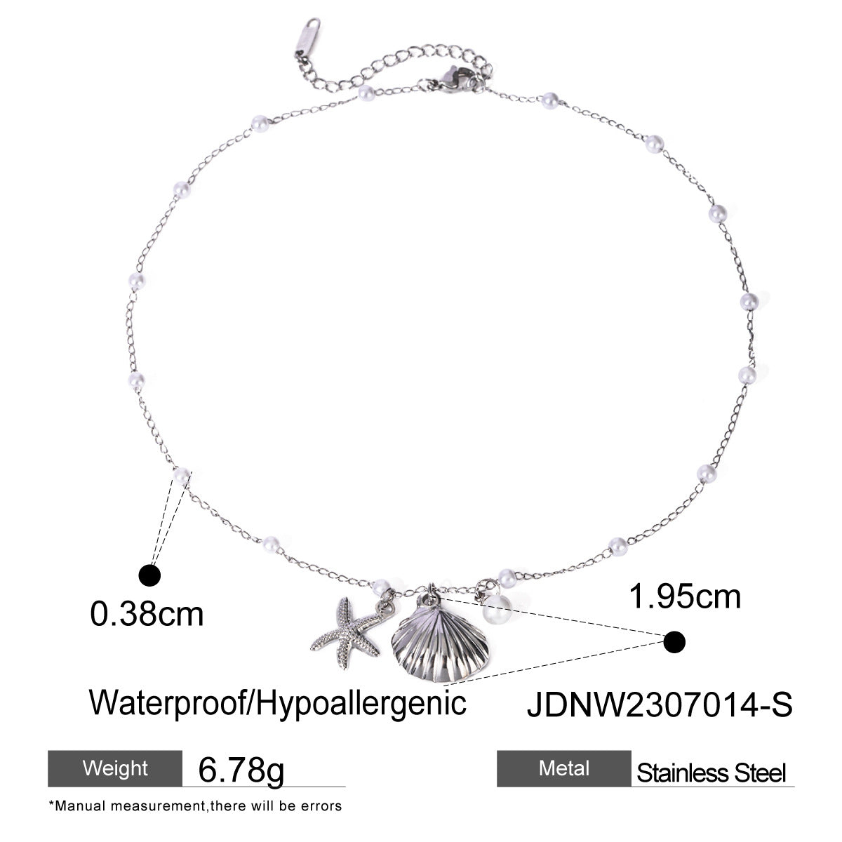 Pearl Starfish Shell Pendant Necklace