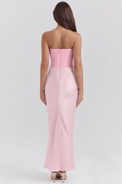 Sexy Strapless Fishtail Maxi Dress