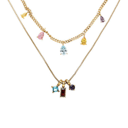 Elegant Colourful Diamond Necklace