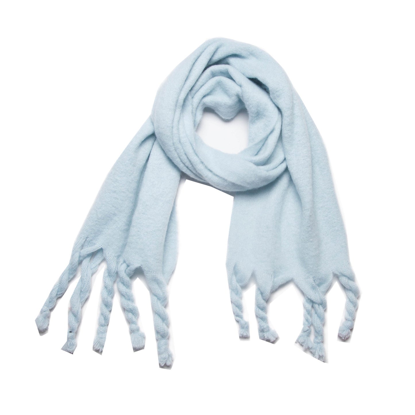 Simple Solid Color Tassel Scarves