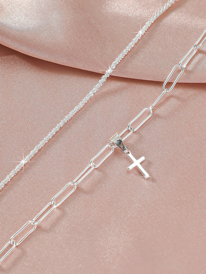 Simple Glitter Double Anklet