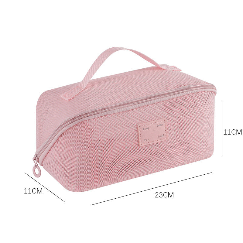 Pink Mesh Large Capacity Make Up Bags