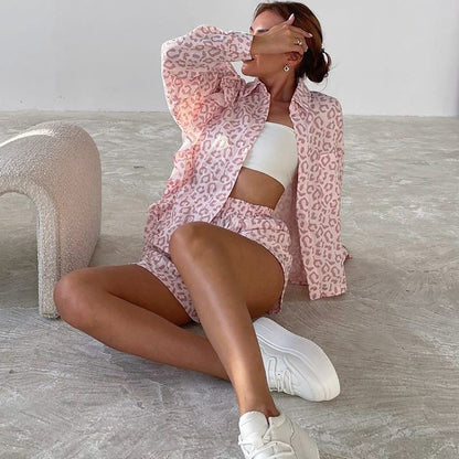 Leopard Print Flounce Homewear Sets