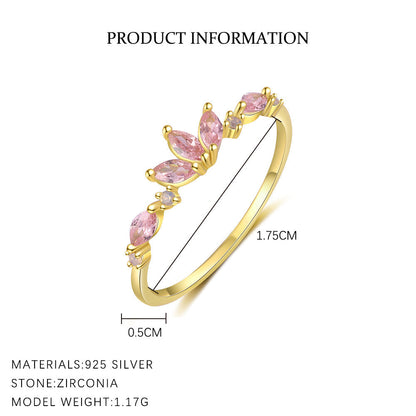 Colorful Zircon Sweet Flower Single Rings