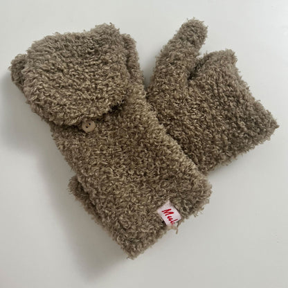 Cute Warm Knitted Convertible Mittens Flap Cover