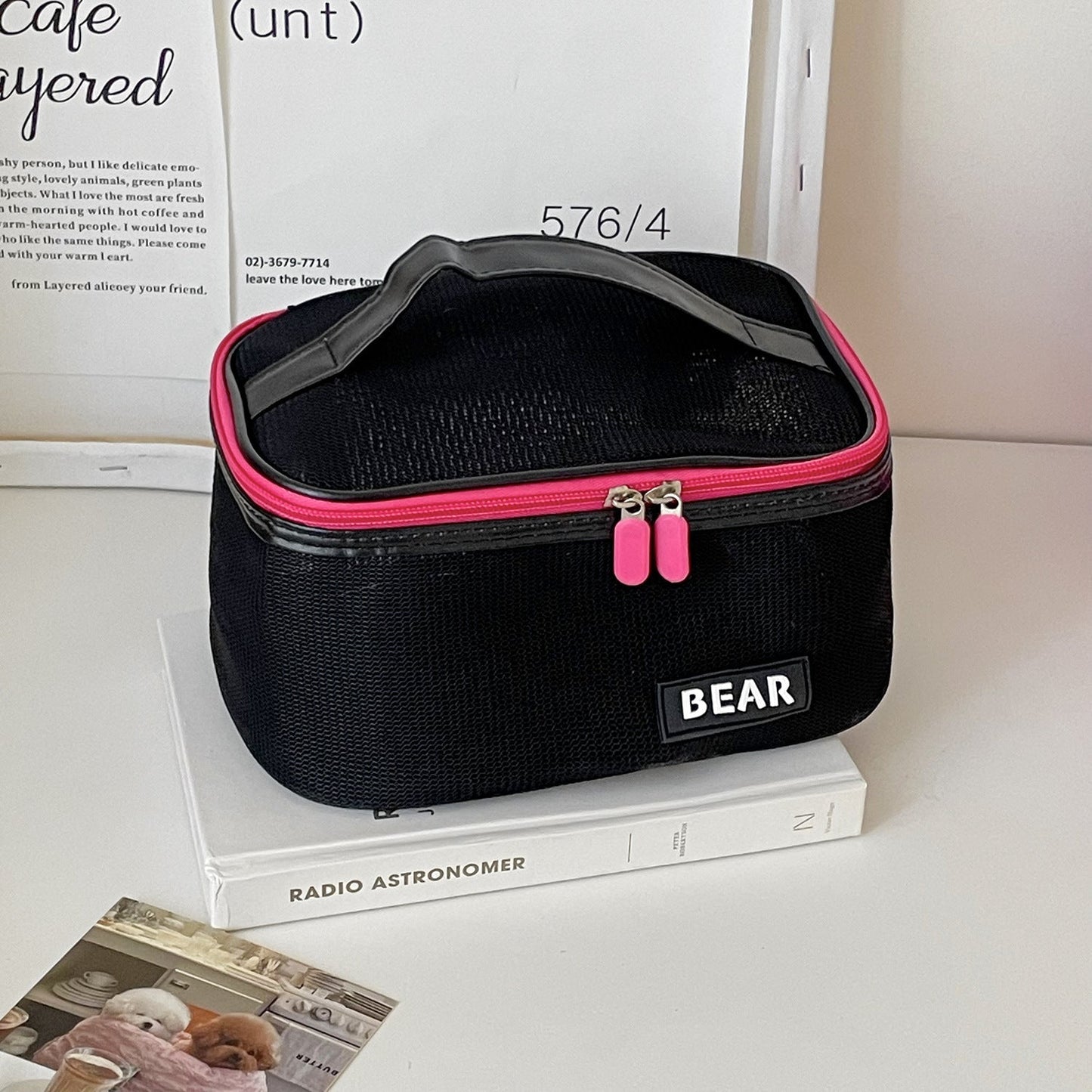 Color Block Large Capacity Make Up Bags