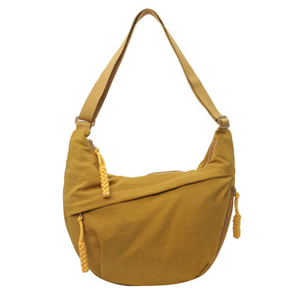 Solid Color Nylon Large Capacity Shoulder Bag