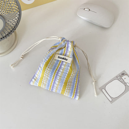 Striped Drawstring Coin Purses Wallets