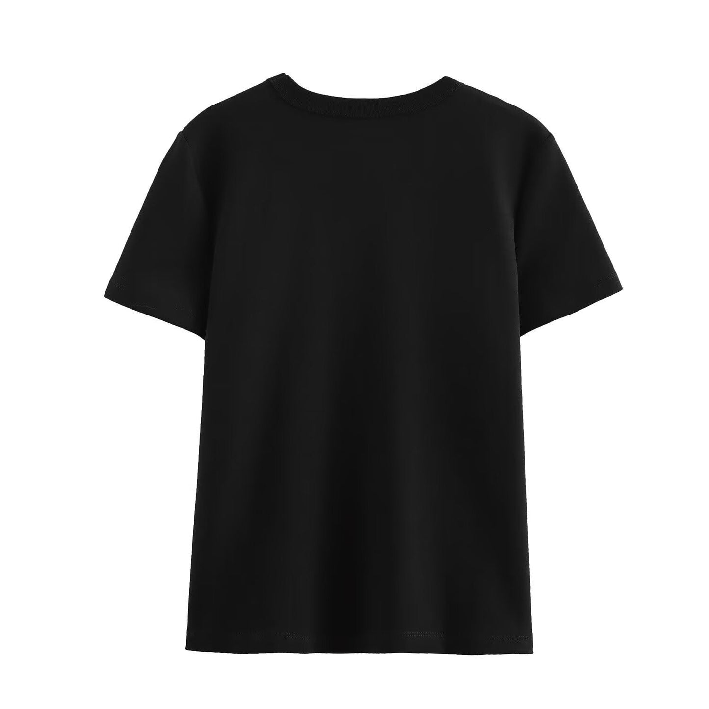 Simple Solid Color Round Neck T-Shirt
