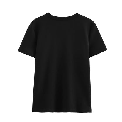 Simple Solid Color Round Neck T-Shirt