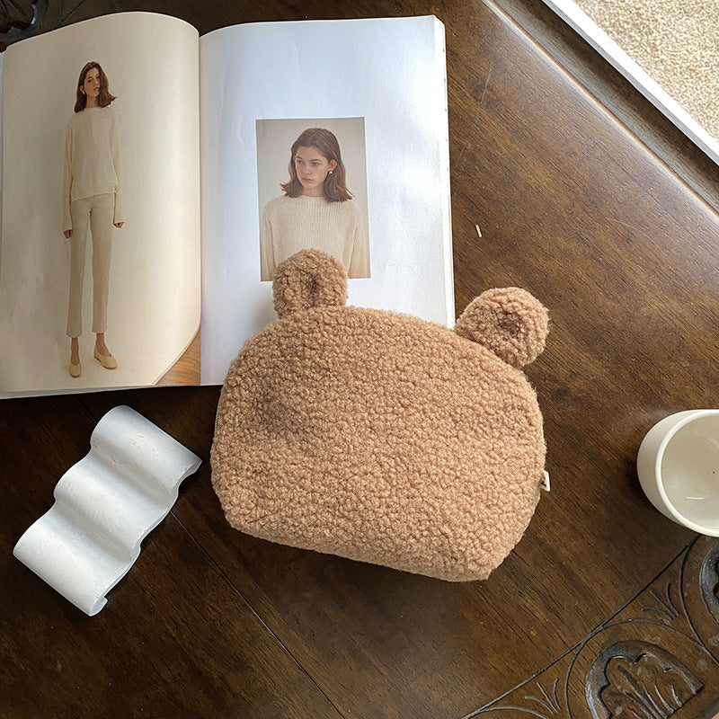 Portable Cute Plush Cosmetic Bag