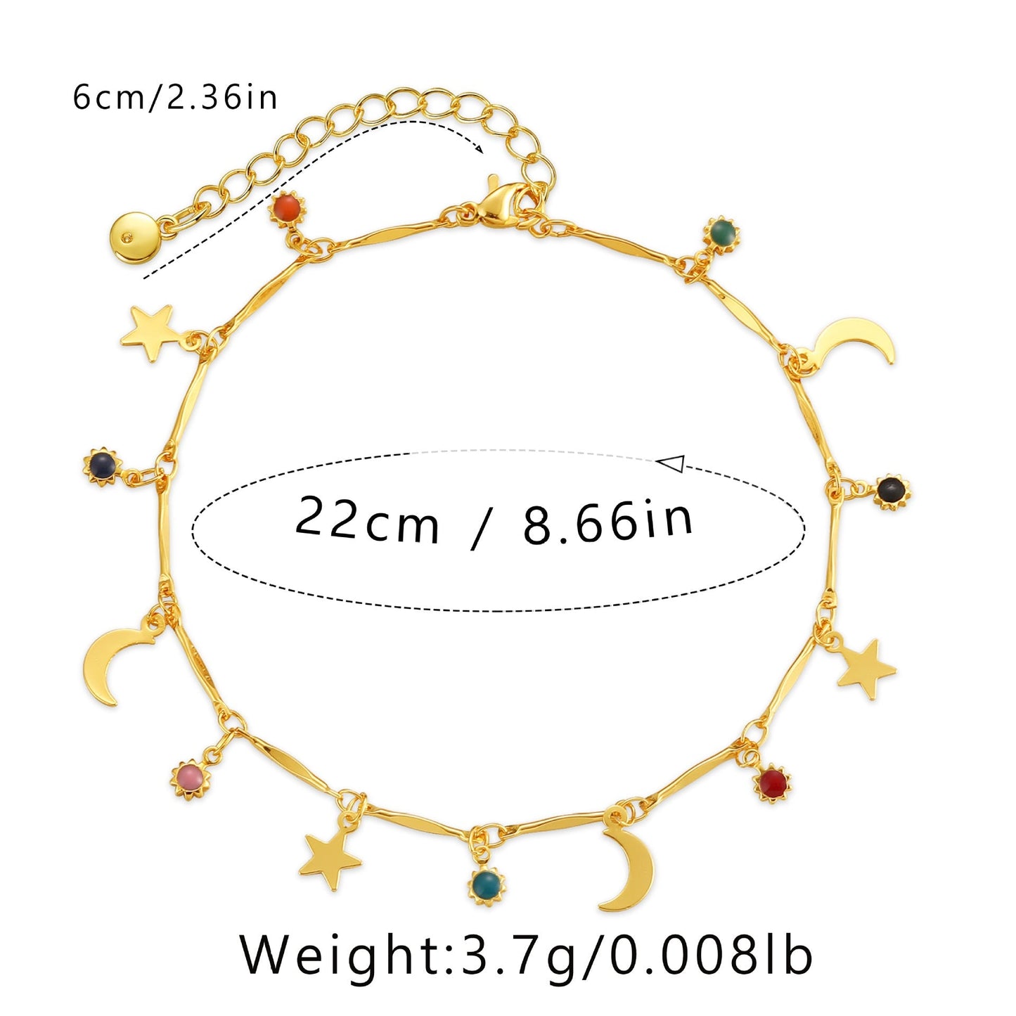 Star Moon Pendant Sweet Chain Anklets
