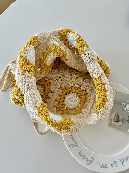 Color Block Braided Shoulder Bags