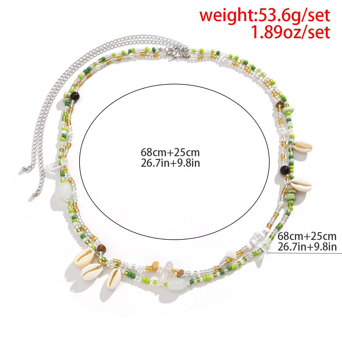 Boho Layered Shell Stone Bead Body Chain