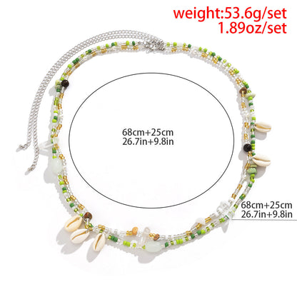 Boho Layered Shell Stone Bead Body Chain