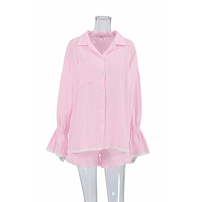 Flounce Solid Color Homewear Sets