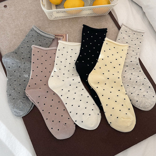 Polka Dot Simple Rolled Socks