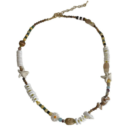 Trendy Irregular Natural Stone Beaded Choker Necklace