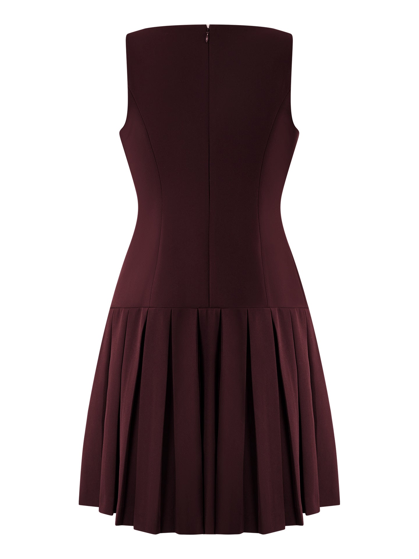 Simple Pleated Solid Color Mini Dress