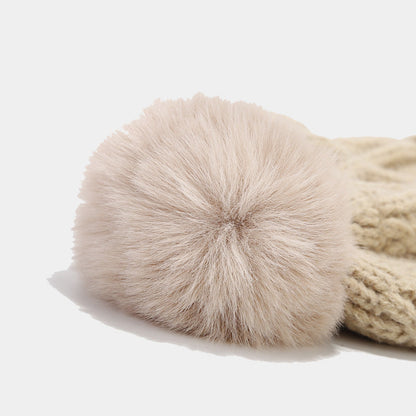 Solid Color Twist Simple Knit Hat & Scarf Sets