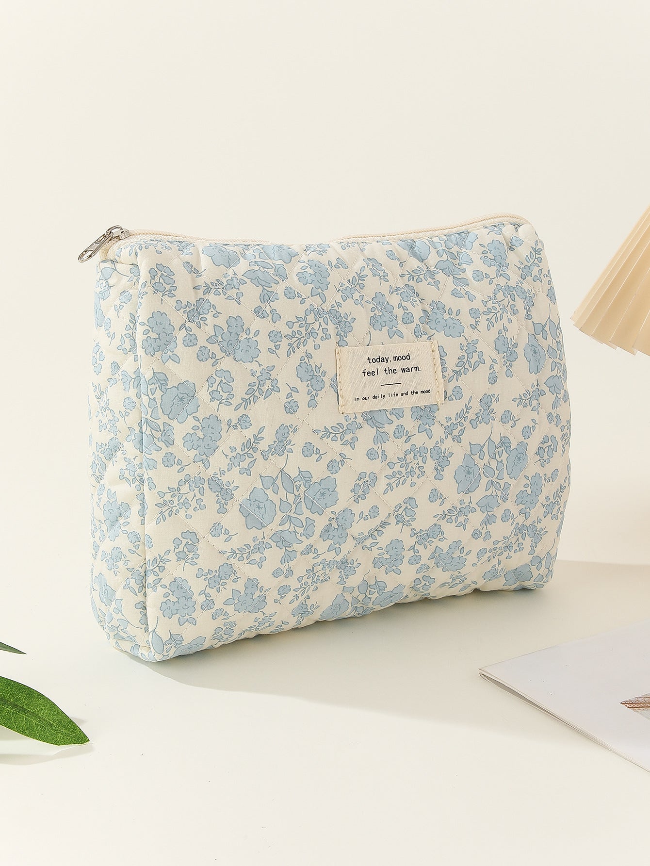 Midi Floral Print Quilted Make Up Bag