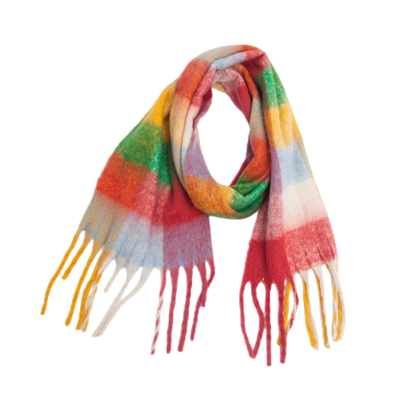 Coloful Plaid Tassel Scarves