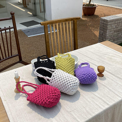 Hollow Out Simple Bucket Woven Bag