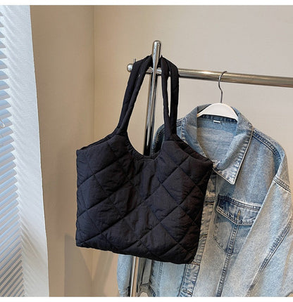 Solid Color Large Capacity Puffer Handbag